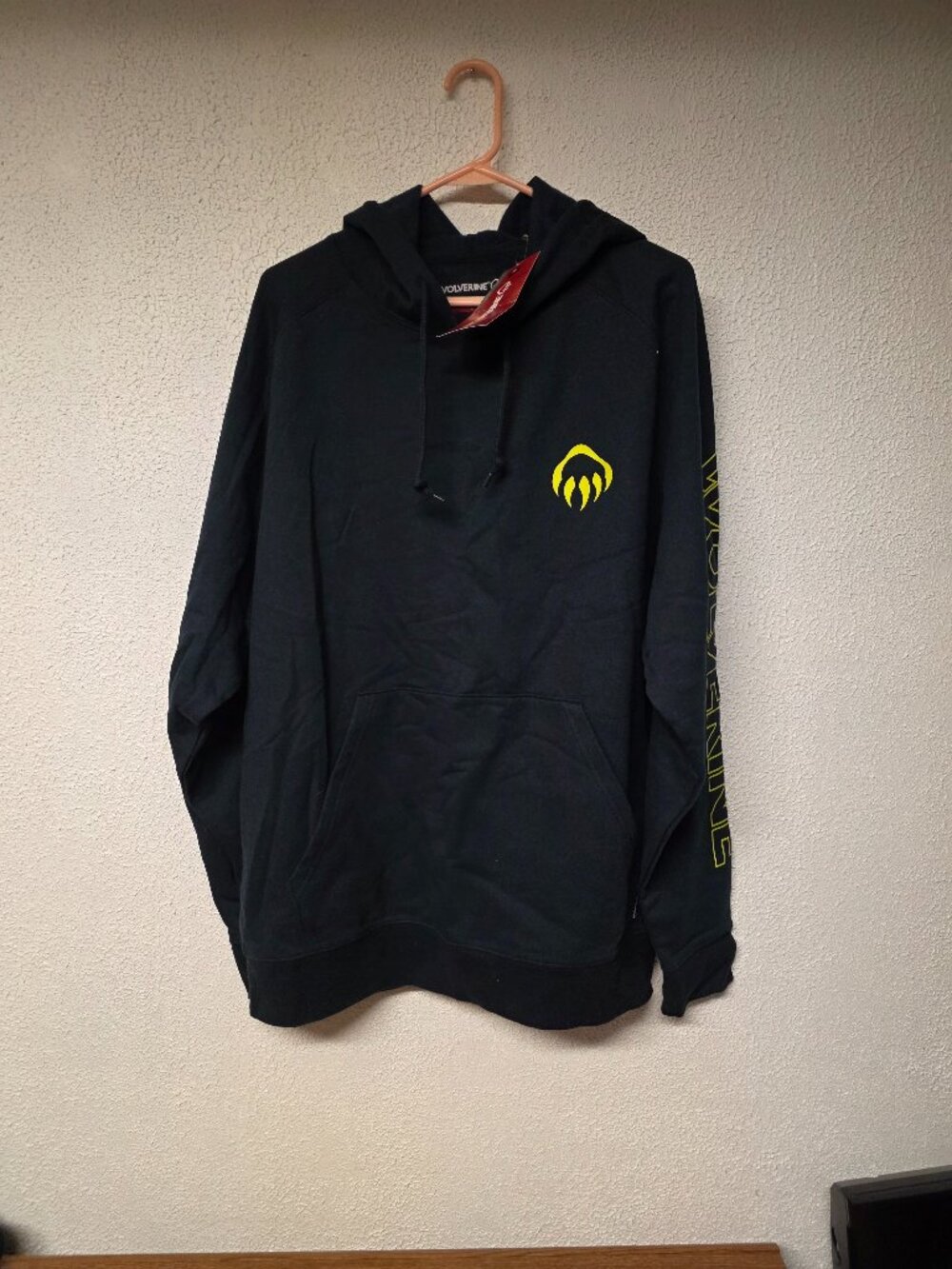 Mens Wolverine Yellow Claw Navy Blue Hoodie Sweatshirt Size Large - New